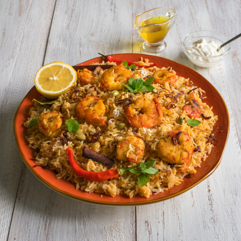 Shrimp Biryani Khalils Food   Shrimp Biryani 